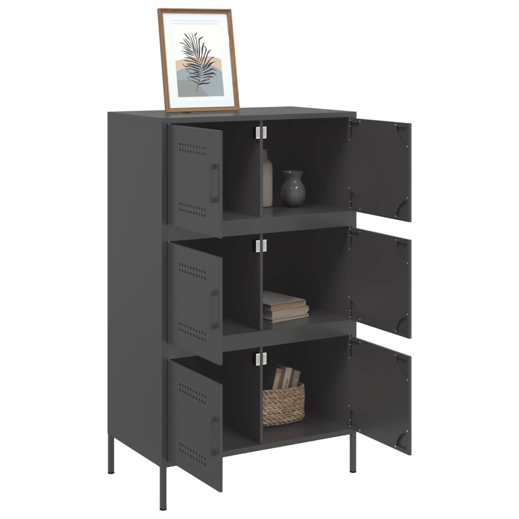 vidaXL Dulap înalt, negru, 68x39x113 cm, oțel