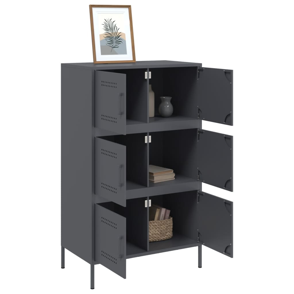 vidaXL Dulap înalt, antracit, 68x39x113 cm, oțel vidaXL Dulap înalt, antracit, 68x39x113 cm, oțel
