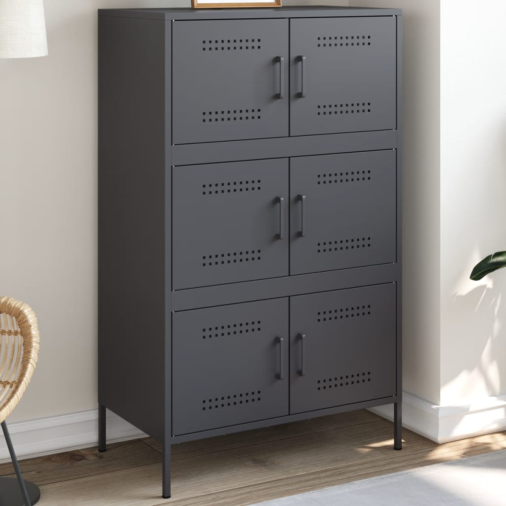vidaXL Dulap înalt, antracit, 68x39x113 cm, oțel vidaXL Dulap înalt, antracit, 68x39x113 cm, oțel