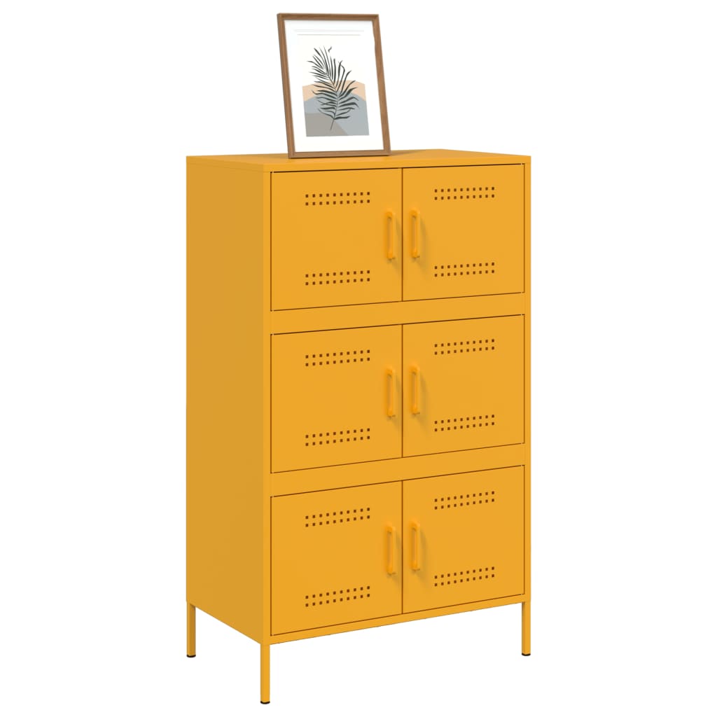 vidaXL Dulap înalt, galben muștar, 68x39x113 cm, oțel vidaXL Dulap înalt, galben muștar, 68x39x113 cm, oțel