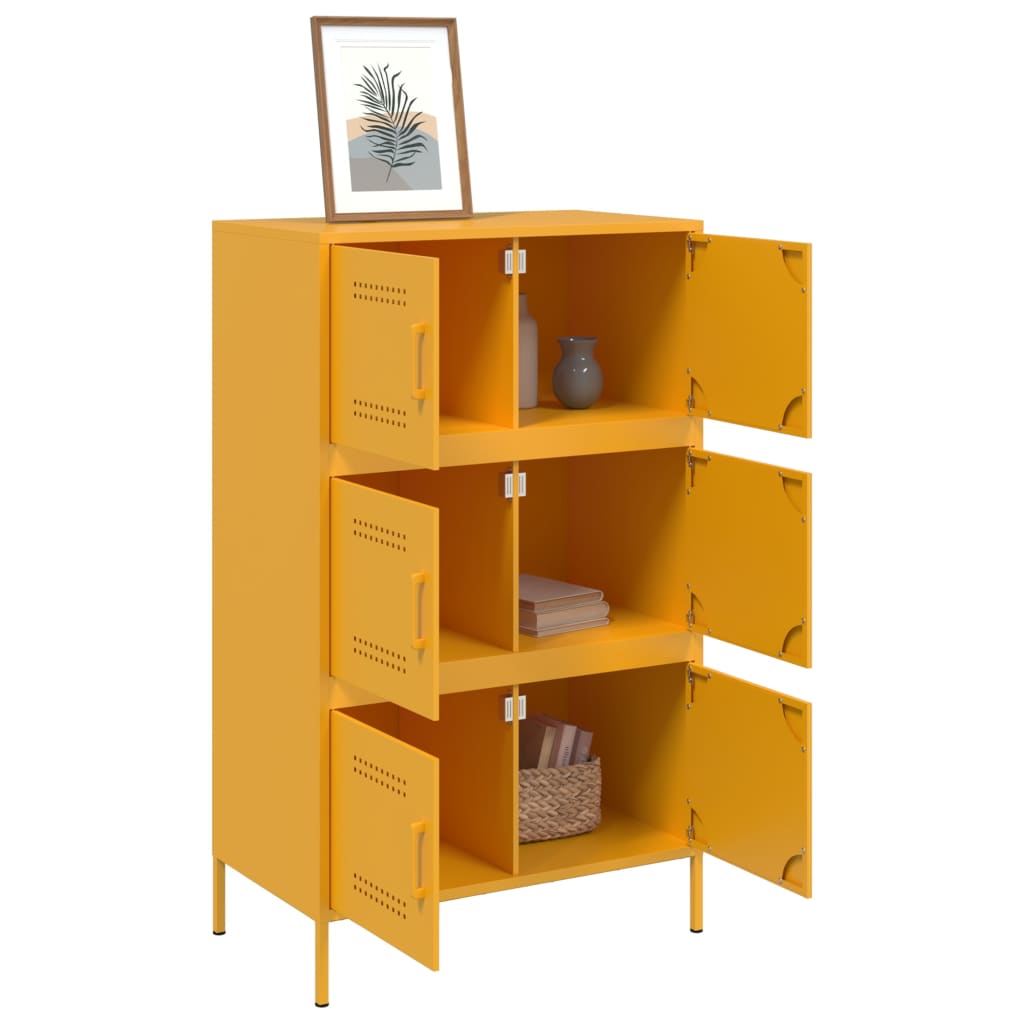 vidaXL Dulap înalt, galben muștar, 68x39x113 cm, oțel vidaXL Dulap înalt, galben muștar, 68x39x113 cm, oțel