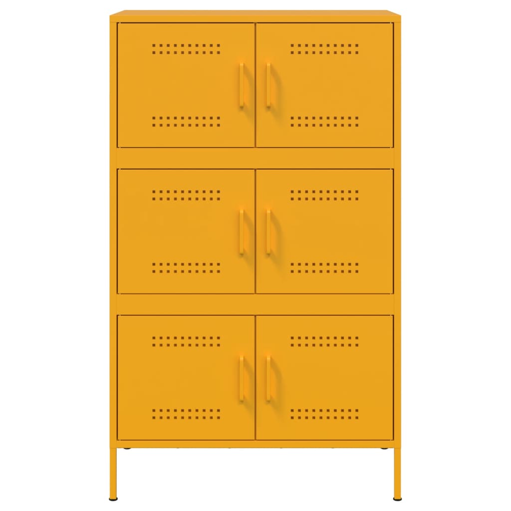 vidaXL Dulap înalt, galben muștar, 68x39x113 cm, oțel vidaXL Dulap înalt, galben muștar, 68x39x113 cm, oțel