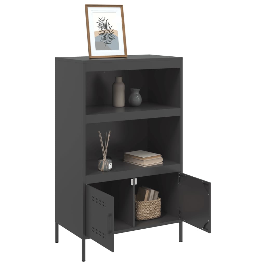 vidaXL Dulap înalt, negru, 68x39x113 cm, oțel