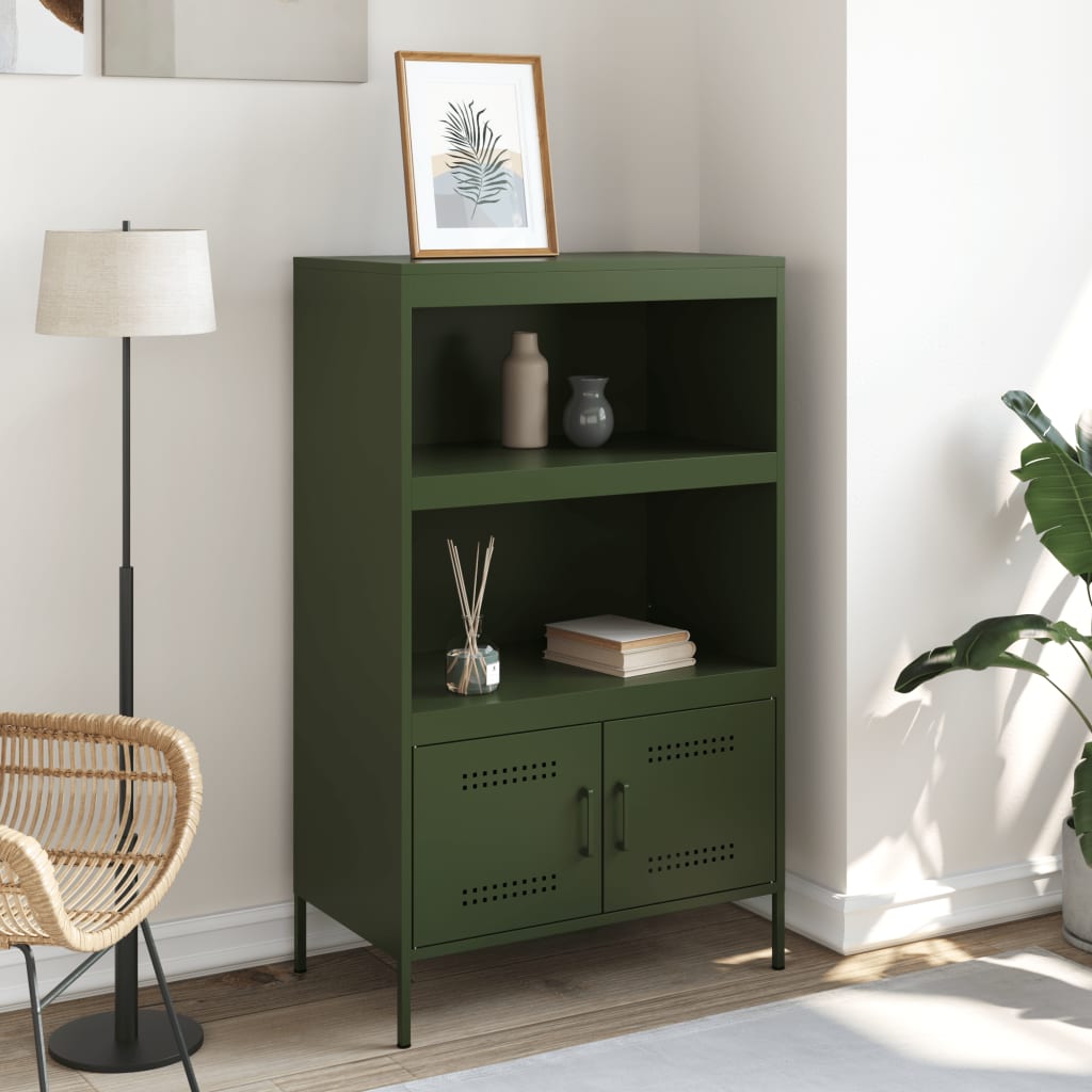 vidaXL Dulap înalt, verde măsliniu, 68x39x113 cm, oțel