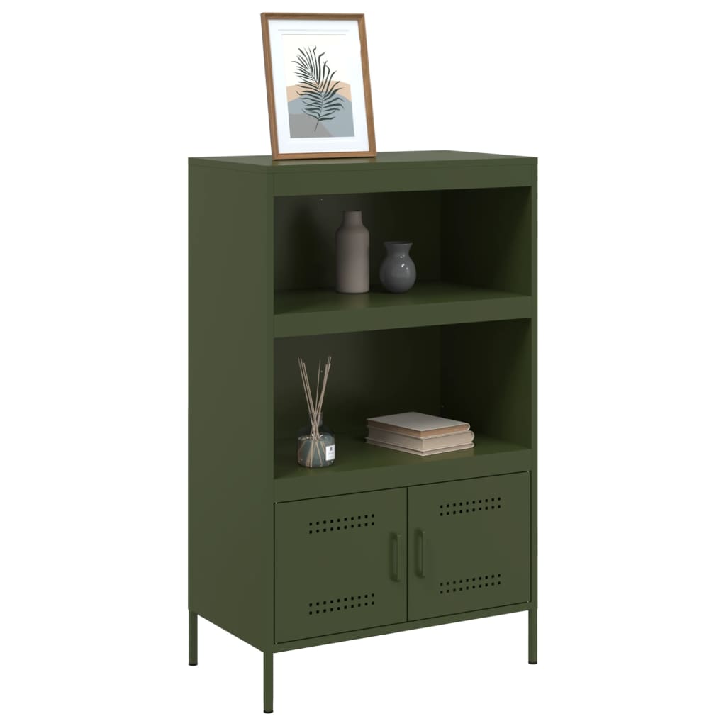 vidaXL Dulap înalt, verde măsliniu, 68x39x113 cm, oțel