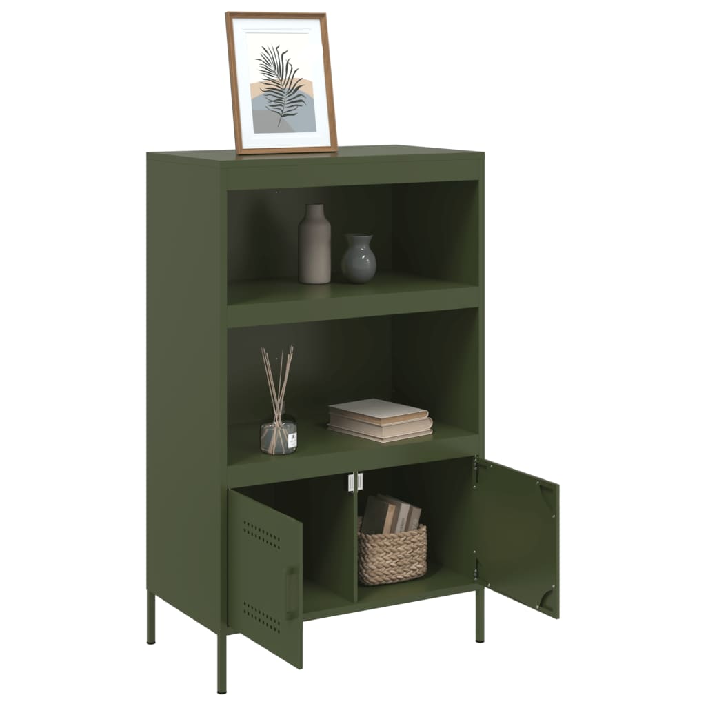 vidaXL Dulap înalt, verde măsliniu, 68x39x113 cm, oțel