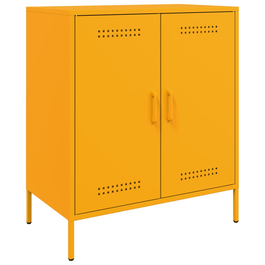 vidaXL Dulap, galben muștar, 68x39x79 cm, oțel vidaXL Dulap, galben muștar, 68x39x79 cm, oțel