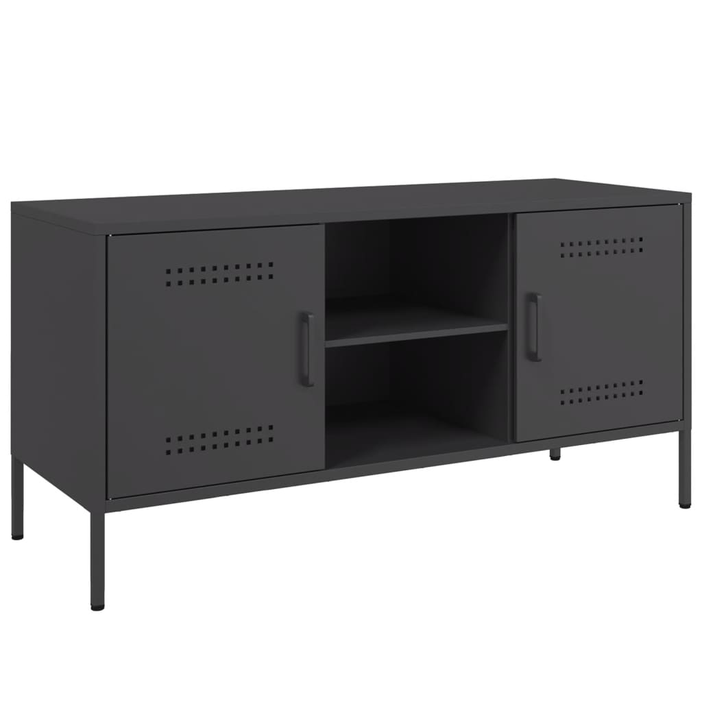 vidaXL Dulap TV, negru, 100,5x39x50,5 cm, oțel