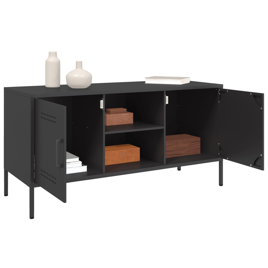 vidaXL Dulap TV, negru, 100,5x39x50,5 cm, oțel