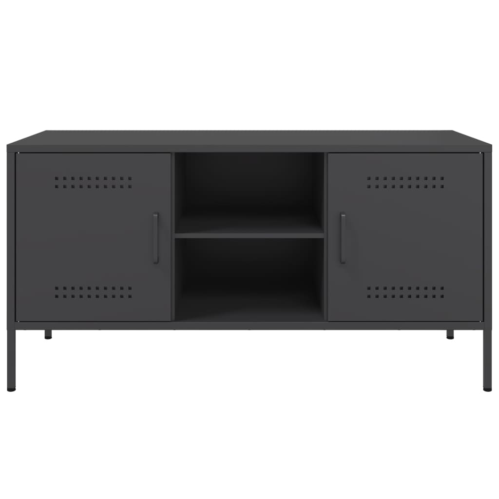 vidaXL Dulap TV, negru, 100,5x39x50,5 cm, oțel
