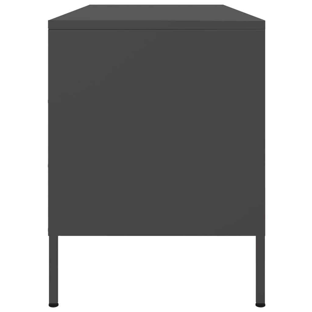 vidaXL Dulap TV, negru, 100,5x39x50,5 cm, oțel