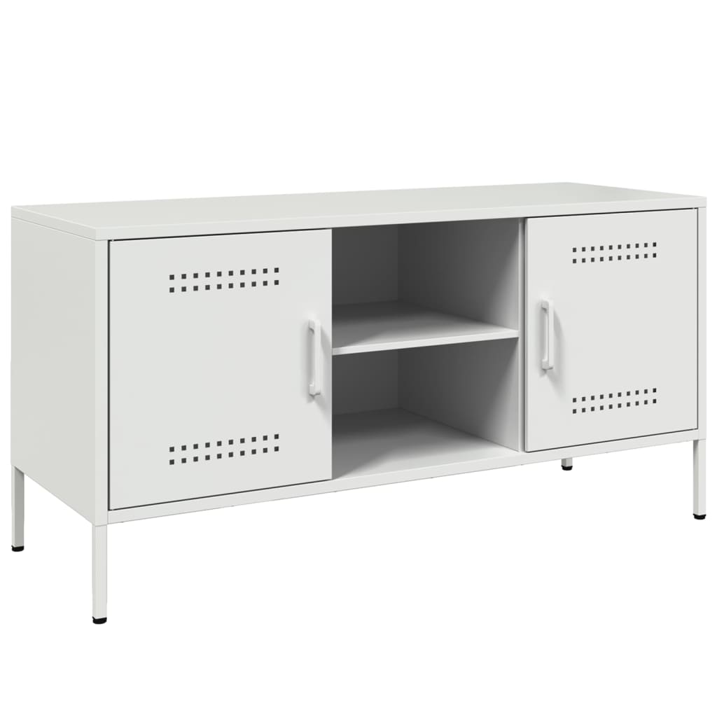 vidaXL Dulap TV, alb, 100,5x39x50,5 cm, oțel vidaXL Dulap TV, alb, 100,5x39x50,5 cm, oțel