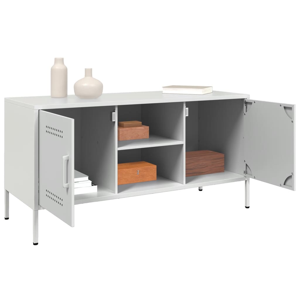 vidaXL Dulap TV, alb, 100,5x39x50,5 cm, oțel vidaXL Dulap TV, alb, 100,5x39x50,5 cm, oțel