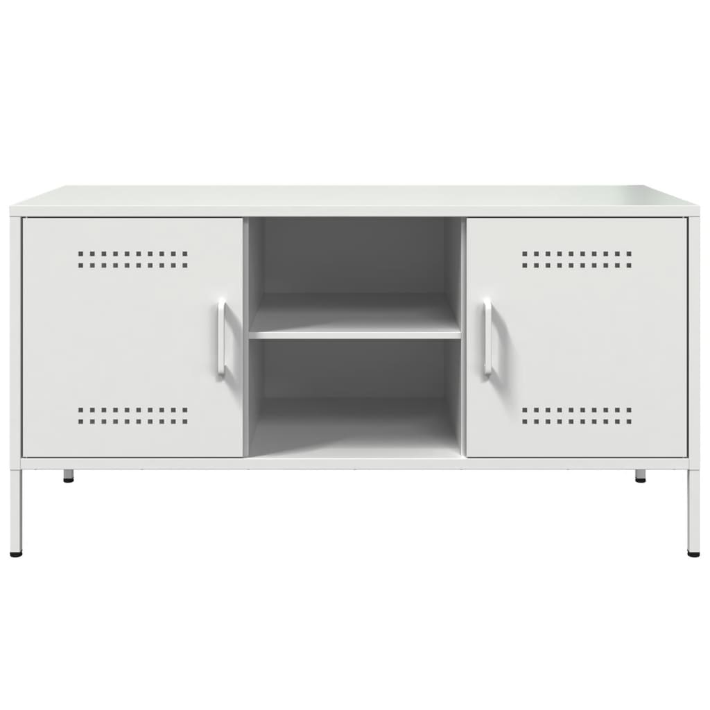 vidaXL Dulap TV, alb, 100,5x39x50,5 cm, oțel vidaXL Dulap TV, alb, 100,5x39x50,5 cm, oțel