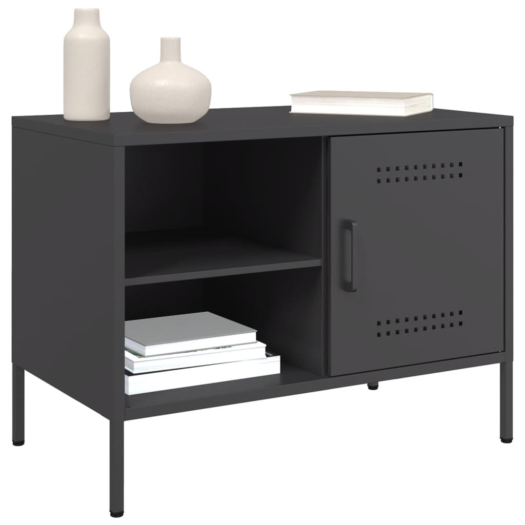 vidaXL Dulapuri TV, 2 buc., negru, 68x39x50,5 cm, oțel