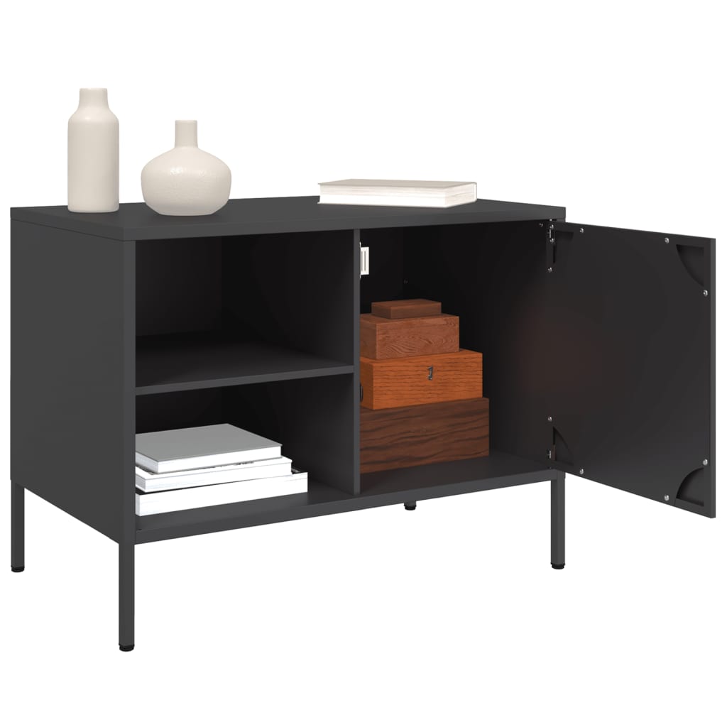 vidaXL Dulapuri TV, 2 buc., negru, 68x39x50,5 cm, oțel