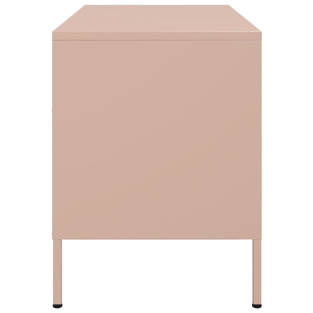 vidaXL Dulap TV, roz, 68x39x50,5 cm, oțel vidaXL Dulap TV, roz, 68x39x50,5 cm, oțel
