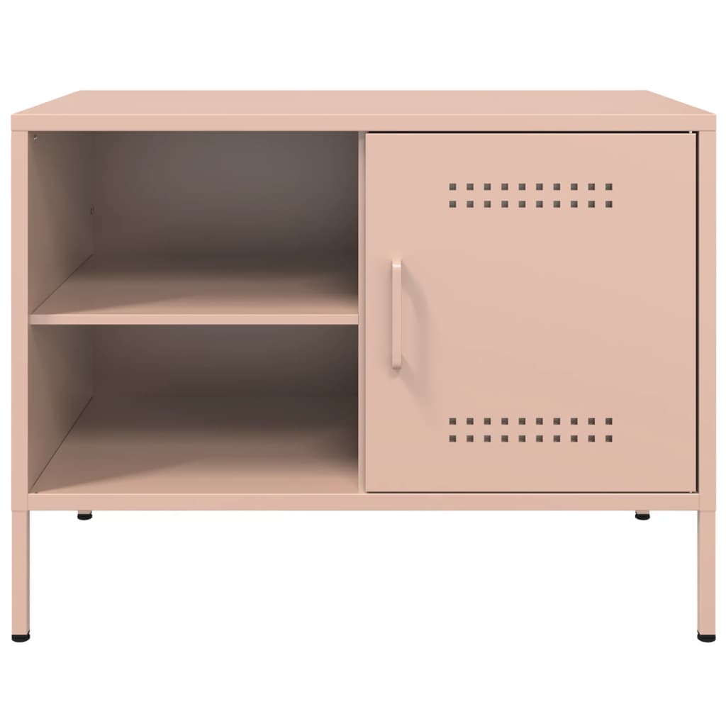 vidaXL Dulapuri TV, 2 buc., roz, 68x39x50,5 cm, oțel