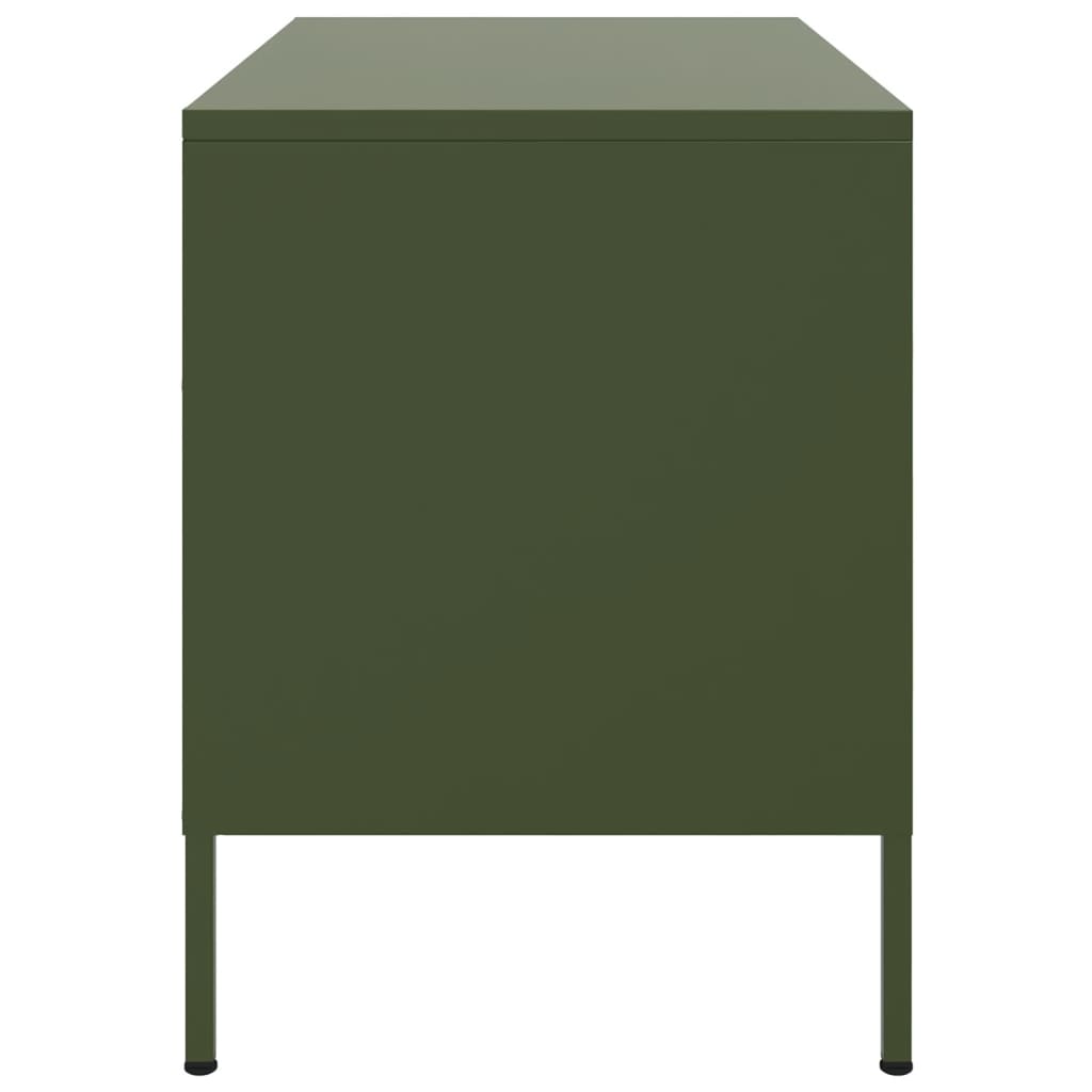 vidaXL Dulap TV, verde măsliniu, 68x39x50,5 cm, oțel vidaXL Dulap TV, verde măsliniu, 68x39x50,5 cm, oțel