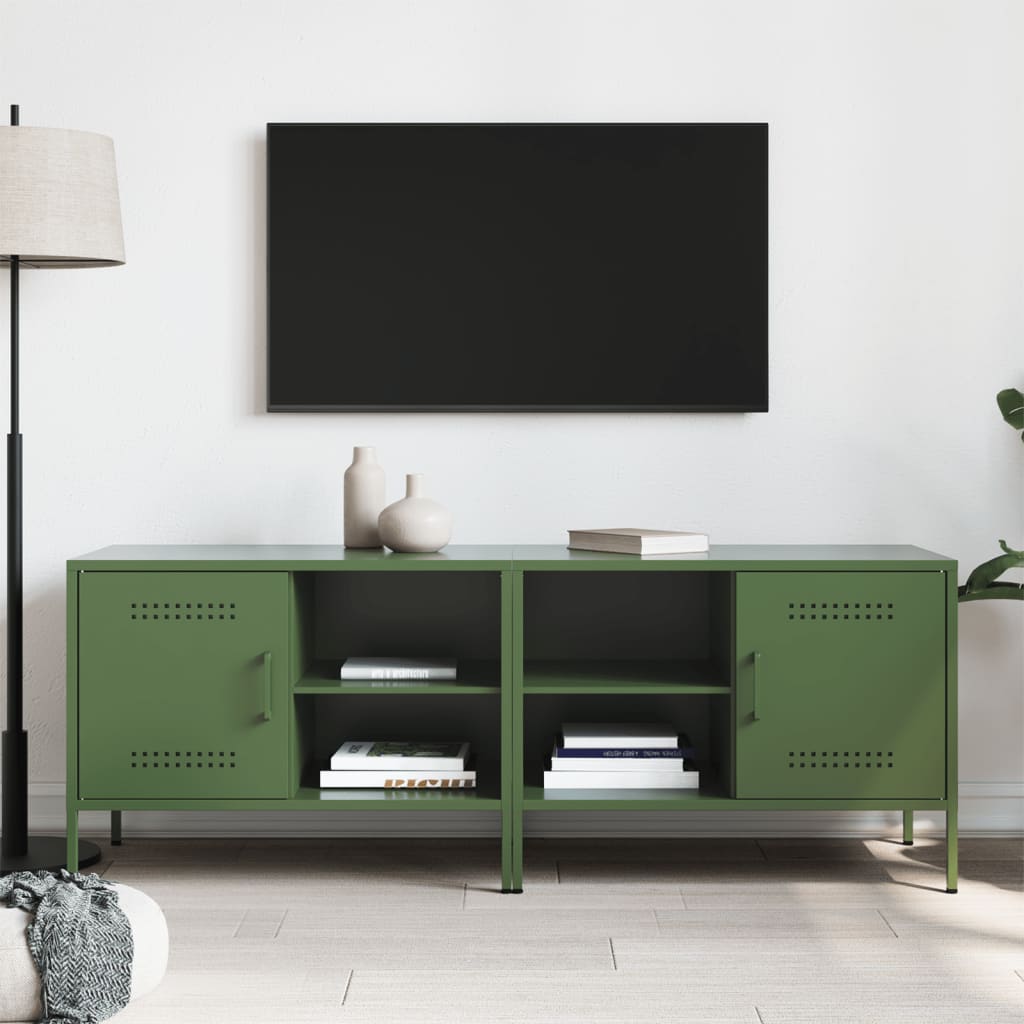 vidaXL Dulapuri TV, 2 buc., verde măsliniu, 68x39x50,5 cm, oțel