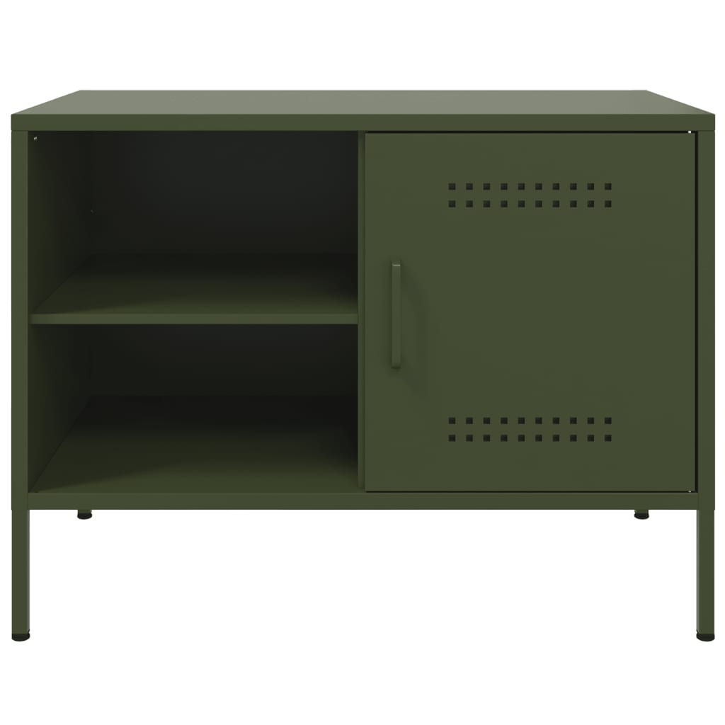 vidaXL Dulapuri TV, 2 buc., verde măsliniu, 68x39x50,5 cm, oțel