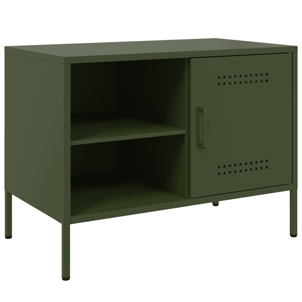 vidaXL Dulapuri TV, 2 buc., verde măsliniu, 68x39x50,5 cm, oțel