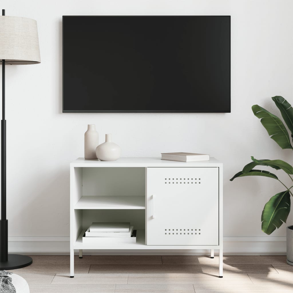 vidaXL Dulap TV, alb, 68x39x50,5 cm, oțel