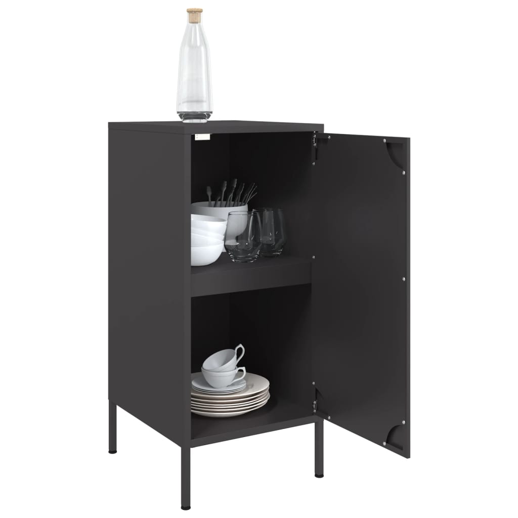 vidaXL Dulapuri, 2 buc., negru, 36x39x79 cm, oțel