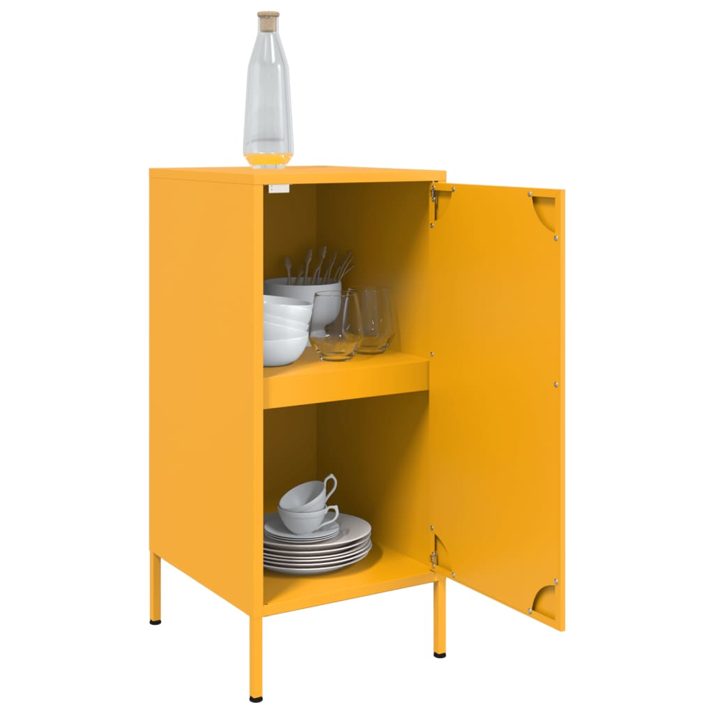 vidaXL Dulap, galben muștar, 68x39x79 cm, oțel vidaXL Dulap, galben muștar, 68x39x79 cm, oțel