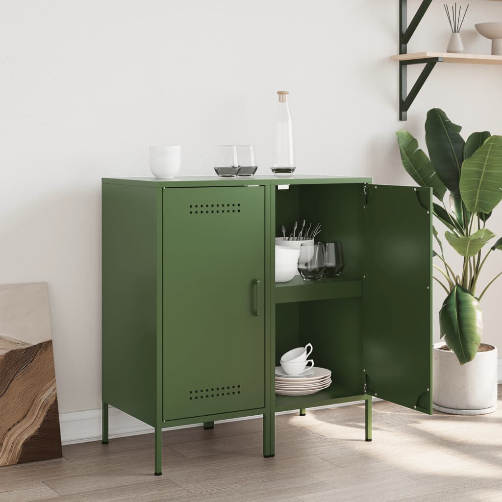 vidaXL Dulapuri, 2 buc., verde măsliniu, 36x39x79 cm, oțel vidaXL Dulapuri, 2 buc., verde măsliniu, 36x39x79 cm, oțel