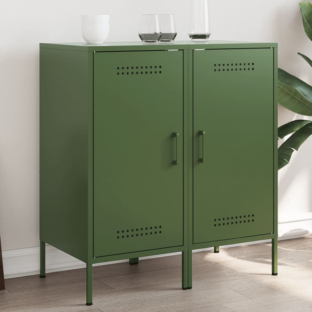 vidaXL Dulapuri, 2 buc., verde măsliniu, 36x39x79 cm, oțel vidaXL Dulapuri, 2 buc., verde măsliniu, 36x39x79 cm, oțel