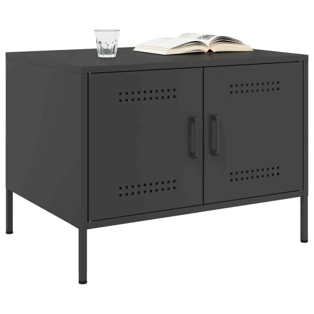 vidaXL Măsuță de cafea, negru, 68x50x50,5 cm, oțel vidaXL Măsuță de cafea, negru, 68x50x50,5 cm, oțel