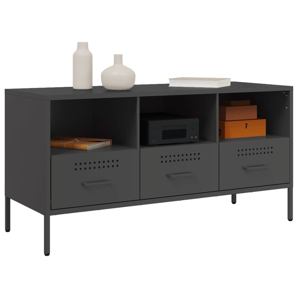 vidaXL Dulap TV, negru, 100,5x39x50,5 cm, oțel