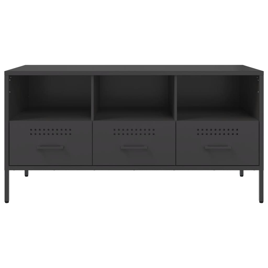 vidaXL Dulap TV, negru, 100,5x39x50,5 cm, oțel