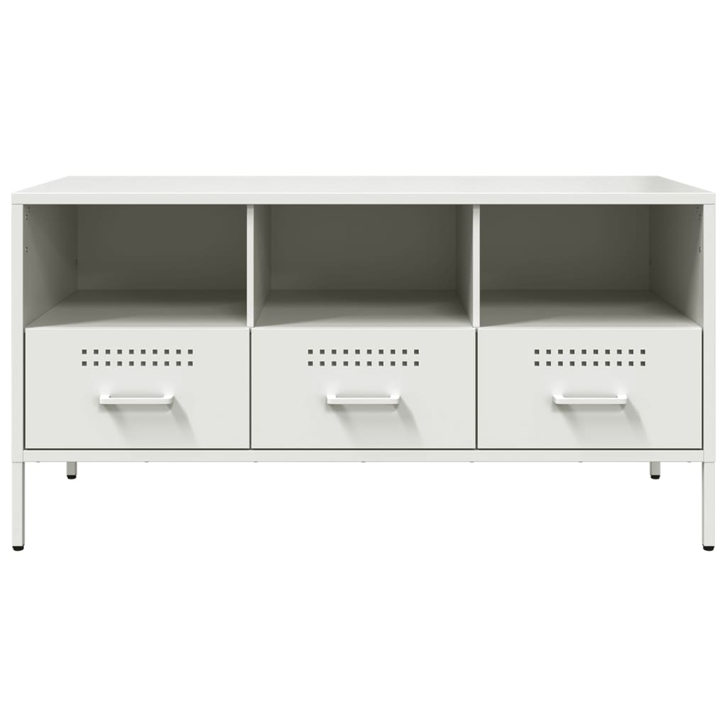 vidaXL Dulap TV, alb, 100,5x39x50,5 cm, oțel vidaXL Dulap TV, alb, 100,5x39x50,5 cm, oțel
