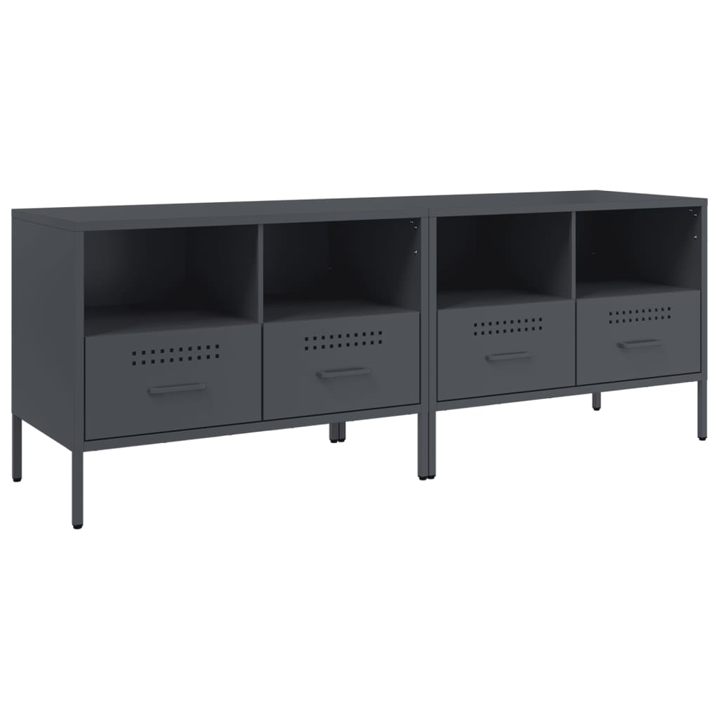 vidaXL Dulapuri TV, 2 buc., antracit, 68x39x50,5 cm, oțel