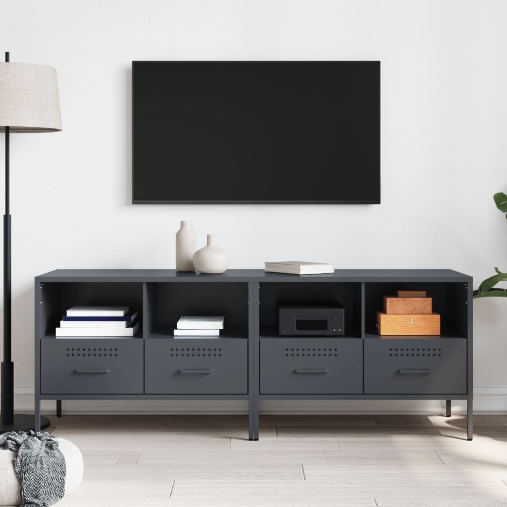 vidaXL Dulapuri TV, 2 buc., antracit, 68x39x50,5 cm, oțel