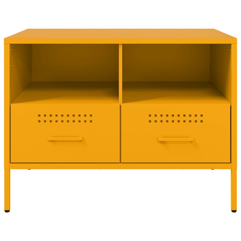 vidaXL Comodă TV, 2 buc., galben muștar, 68x39x50,5 cm, oțel