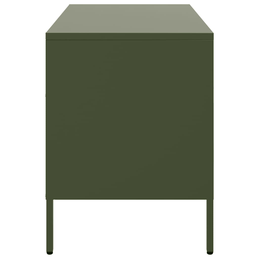 vidaXL Dulap TV, verde măsliniu, 68x39x50,5 cm, oțel vidaXL Dulap TV, verde măsliniu, 68x39x50,5 cm, oțel