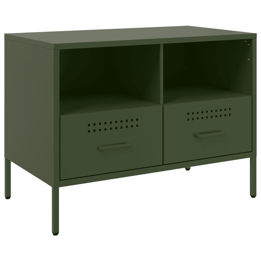 vidaXL Dulapuri TV, 2 buc., verde măsliniu, 68x39x50,5 cm, oțel