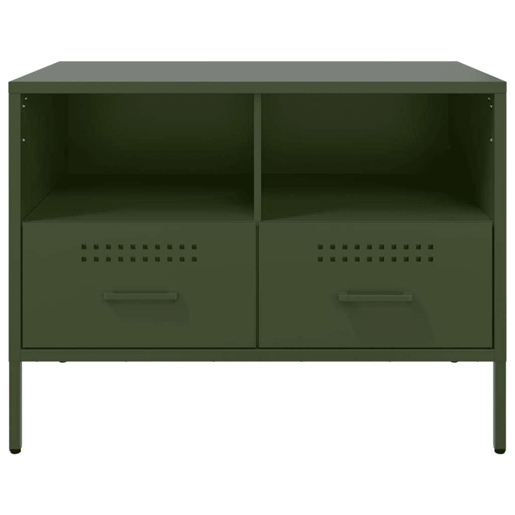 vidaXL Dulapuri TV, 2 buc., verde măsliniu, 68x39x50,5 cm, oțel