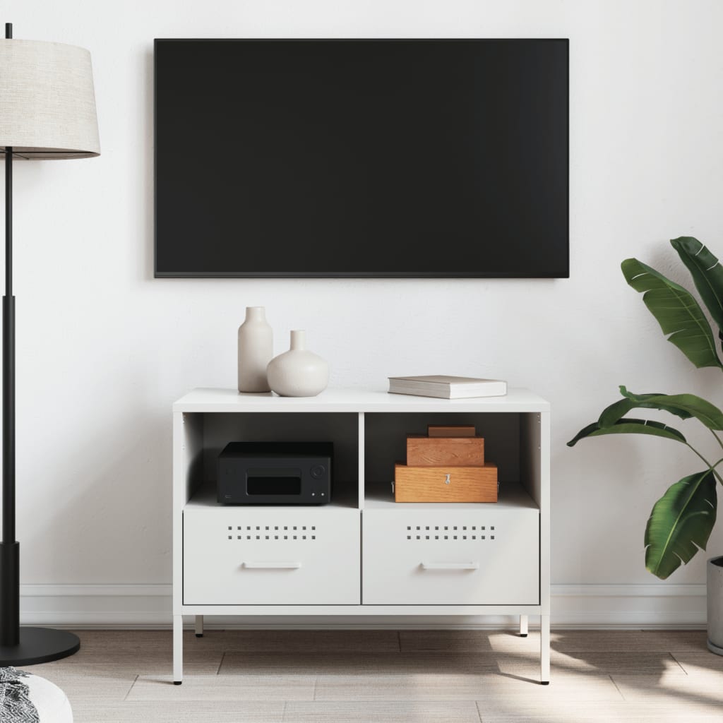 vidaXL Dulap TV, alb, 68x39x50,5 cm, oțel