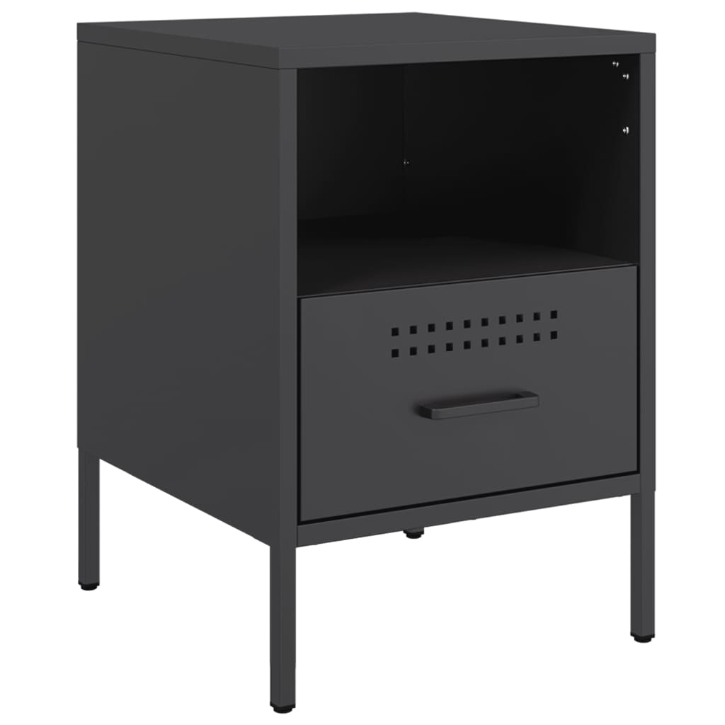 vidaXL Noptiere, 2 buc., negru, 36x39x50,5 cm, oțel vidaXL Noptiere, 2 buc., negru, 36x39x50,5 cm, oțel