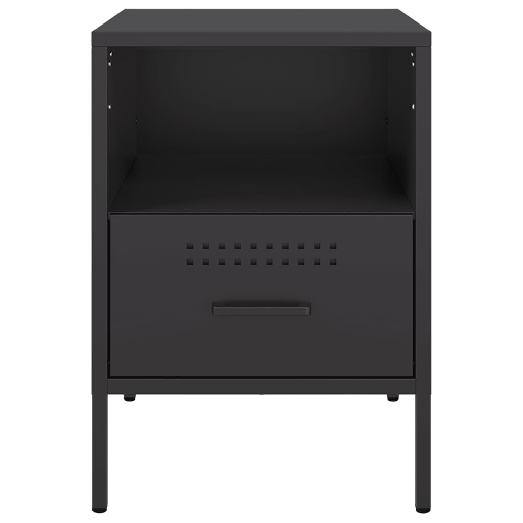 vidaXL Noptiere, 2 buc., negru, 36x39x50,5 cm, oțel vidaXL Noptiere, 2 buc., negru, 36x39x50,5 cm, oțel