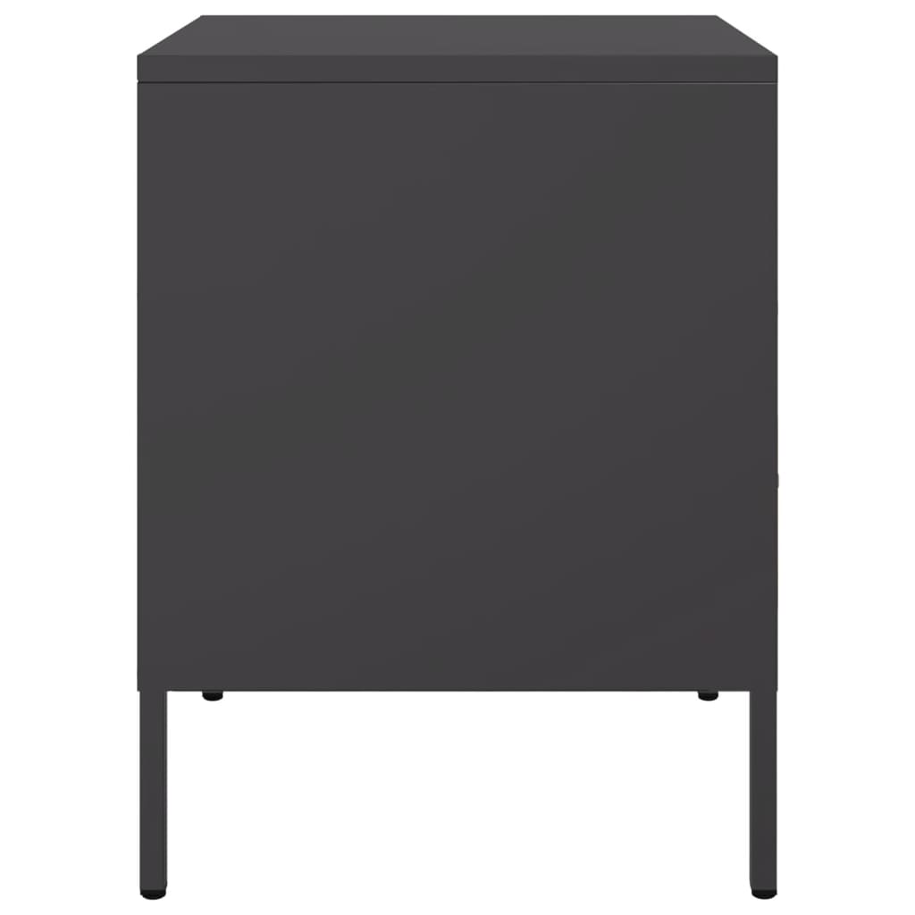 vidaXL Noptiere, 2 buc., negru, 36x39x50,5 cm, oțel vidaXL Noptiere, 2 buc., negru, 36x39x50,5 cm, oțel