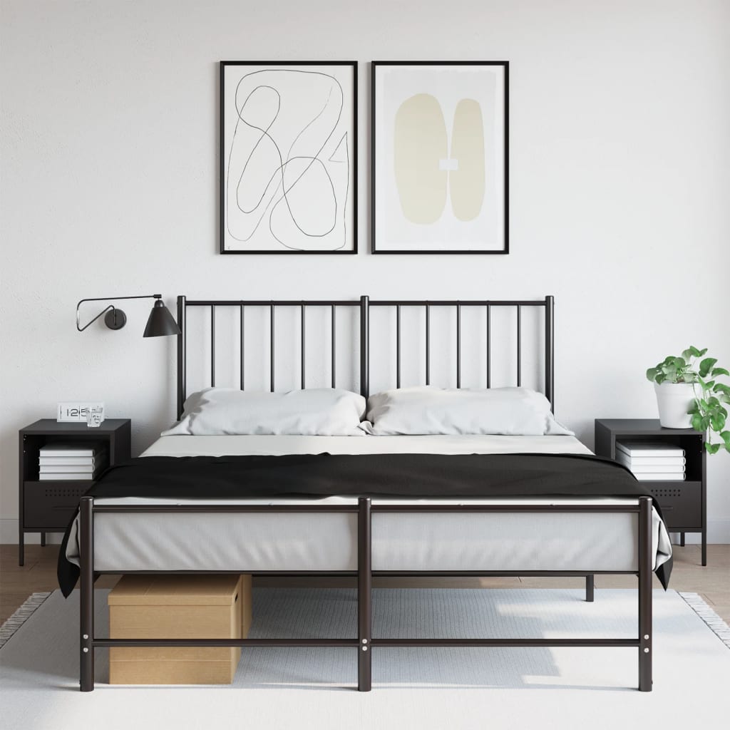 vidaXL Noptiere, 2 buc., negru, 36x39x50,5 cm, oțel vidaXL Noptiere, 2 buc., negru, 36x39x50,5 cm, oțel