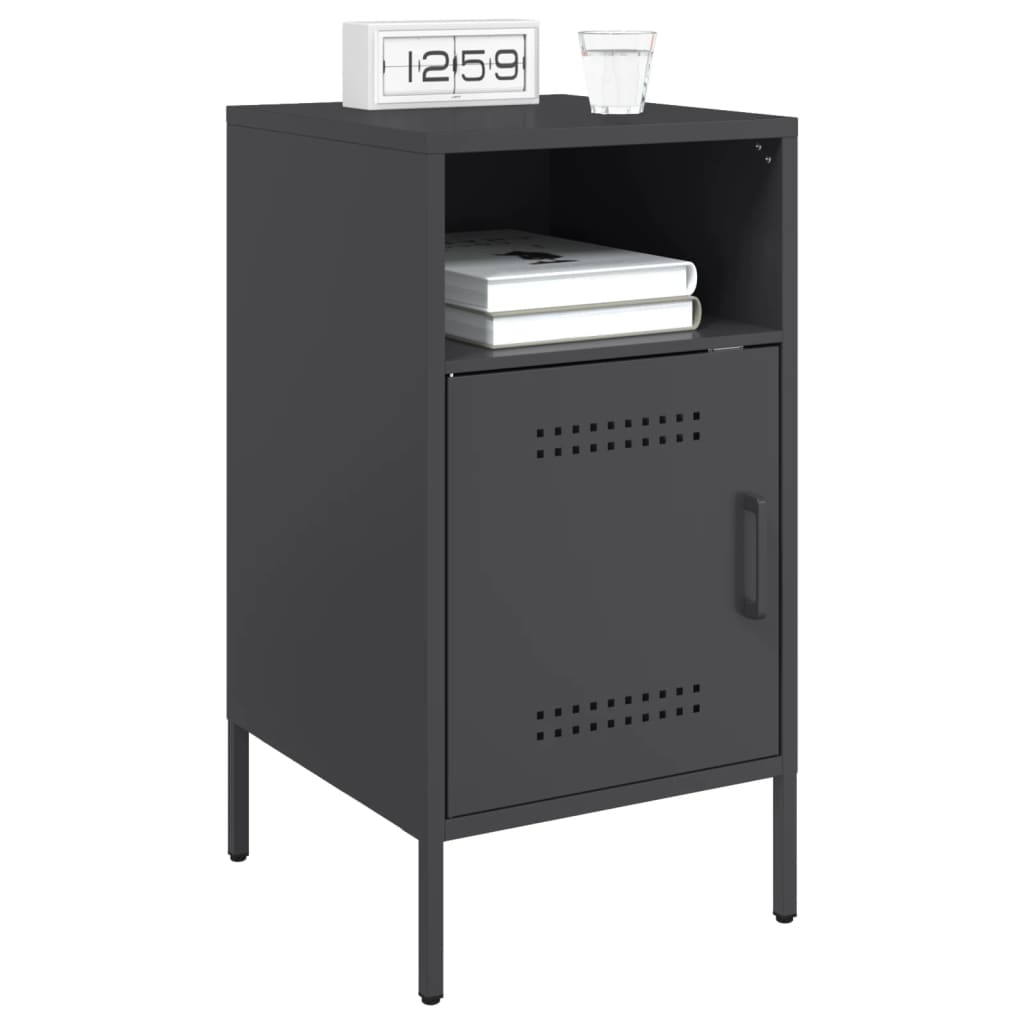 vidaXL Noptiere, 2 buc., negru, 36x39x68 cm, oțel vidaXL Noptiere, 2 buc., negru, 36x39x68 cm, oțel