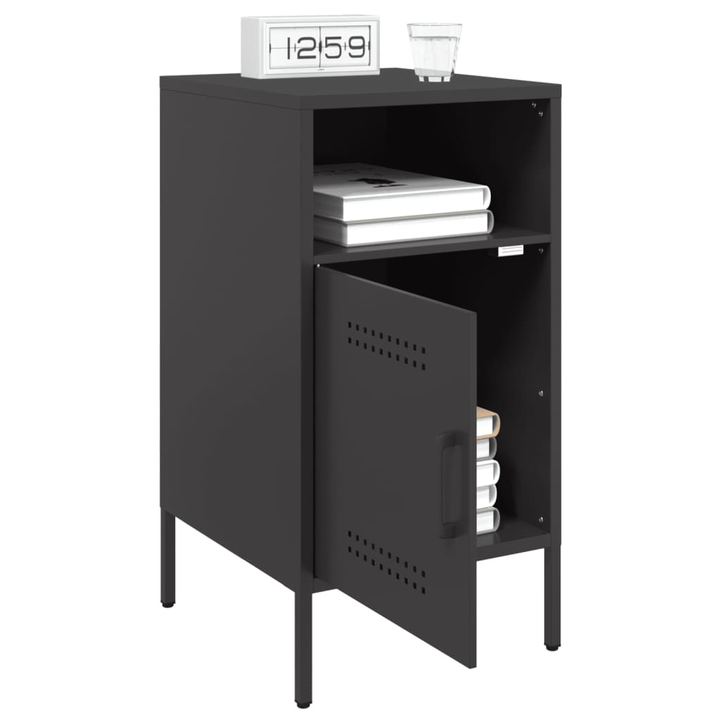 vidaXL Noptiere, 2 buc., negru, 36x39x68 cm, oțel vidaXL Noptiere, 2 buc., negru, 36x39x68 cm, oțel