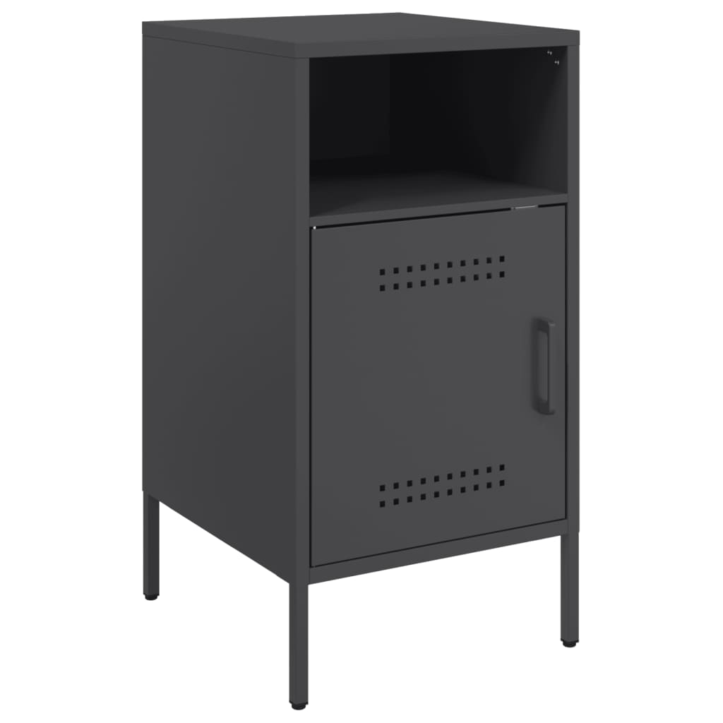 vidaXL Noptiere, 2 buc., negru, 36x39x68 cm, oțel vidaXL Noptiere, 2 buc., negru, 36x39x68 cm, oțel