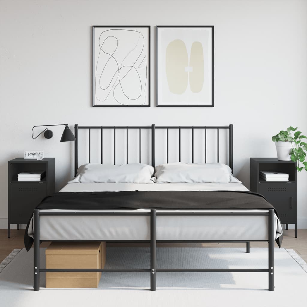 vidaXL Noptiere, 2 buc., negru, 36x39x68 cm, oțel vidaXL Noptiere, 2 buc., negru, 36x39x68 cm, oțel